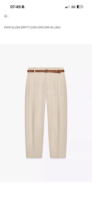 Pantaloni Zara lino beige