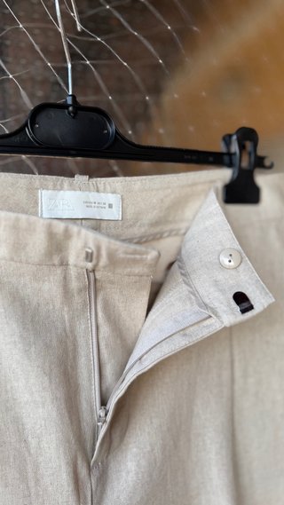 Pantaloni Zara lino beige
