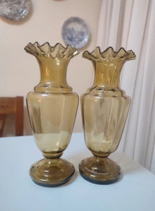Jarrones vintage de cristal (2 unidades)
