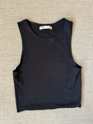 Pack 3 Crop Tops Zara Talla S Beige negro Blanco