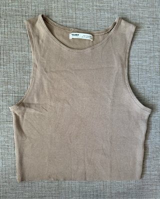 Pack 3 Crop Tops Zara Talla S Beige negro Blanco