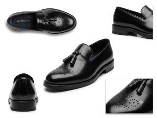 Scarpe uomo eleganti nere con nappine 44