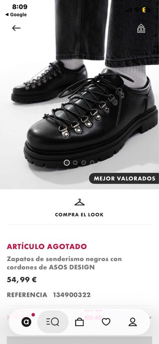 Zapatos senderismo negros talla 41 ASOS DESIGN