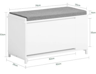 Banco zapatero con asiento gris