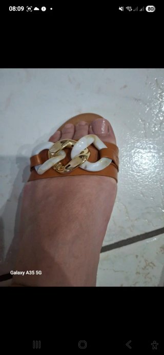Sandali donna catena oro e cuoio n.39