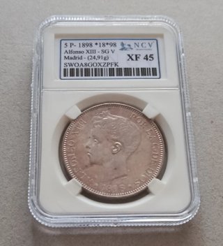 5 Pesetas 1898 Alfonso XIII XF 45