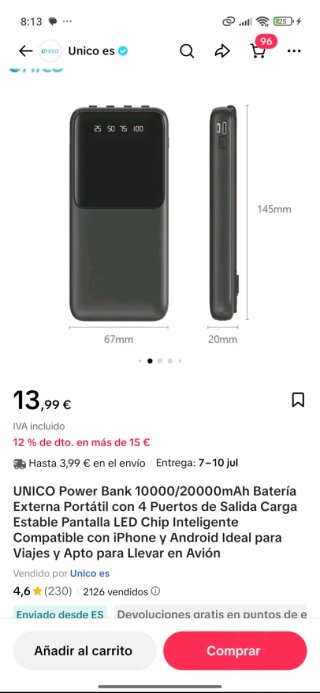 Batteria esterna Unico 10000/20000mAh