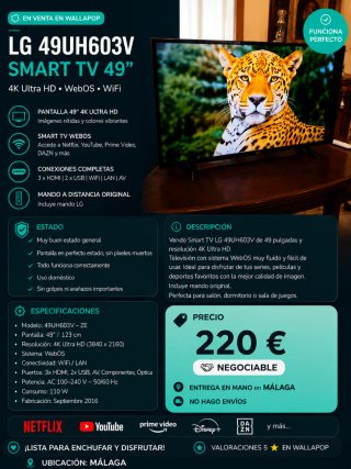 Smart TV LG 49 como nuevo