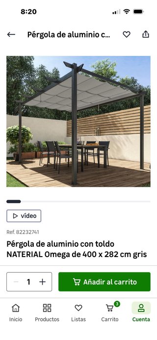 Pérgola de aluminio exterior Naterial Omega