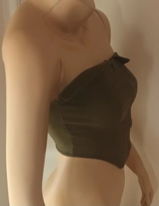 Top verde militar con cremallera