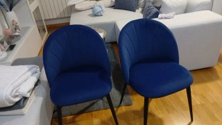 Sillas de terciopelo azul (2 unidades)