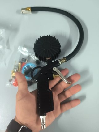Pistola inflador neumáticos con manómetro