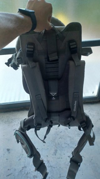 Mochila Portabebés Trekking Gris/Turquesa