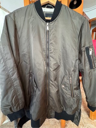 Bomber Zara Verde Kaki Talla M Unisex