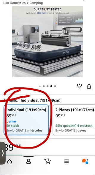 Colchón Hinchable Individual Nalone con Inflador
