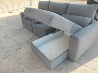 Sofá Chaise Longue Gris