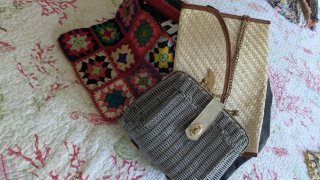 Lotto borse vintage grigio e multicolor