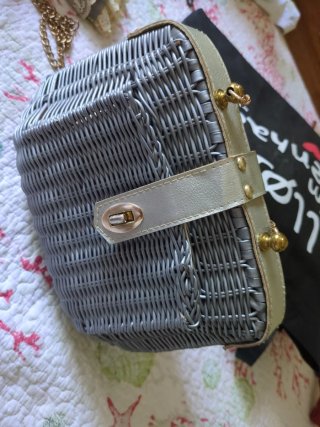 Lotto borse vintage grigio e multicolor
