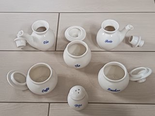 Servizio 6 Pezzi Olio Aceto Caffè Tè Sale Pepe