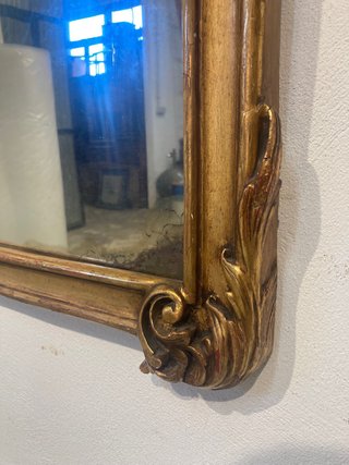 Espejo antiguo madera dorado