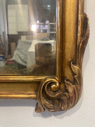 Espejo antiguo madera dorado