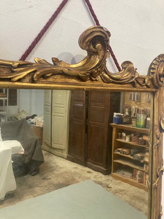Espejo antiguo madera dorado