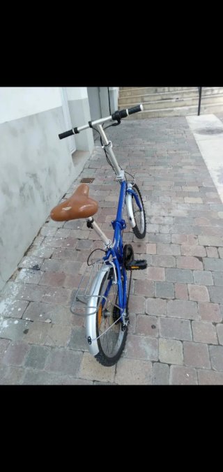 Bicicleta Plegable Azul Aluminio