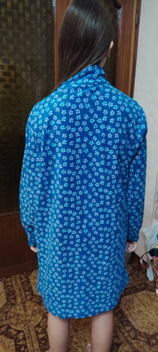 Vestaglia con stampa floreale blu