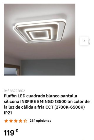 Plafón LED moderno cuadrado