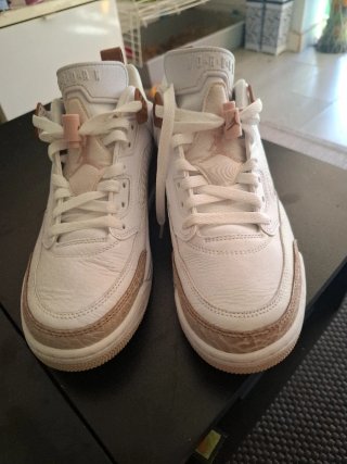 Nike Air Jordan 4 Blanco Marrón Sin Caja
