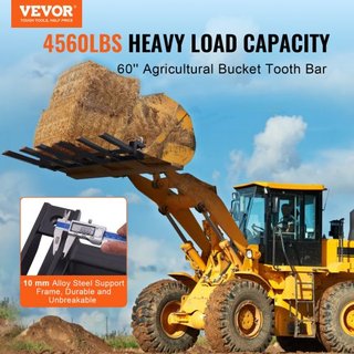 Garras de Escombros para Cubo de 60", Capacidad de 4560 lbs Garras de Paleta de Alta Resistencia Accesorios para Cubo, Adecuadas para Cubo de Cargadora Skidsteer Tractor para Limpiar Ramas Caídas ...