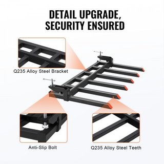 Garras de Escombros para Cubo de 60", Capacidad de 4560 lbs Garras de Paleta de Alta Resistencia Accesorios para Cubo, Adecuadas para Cubo de Cargadora Skidsteer Tractor para Limpiar Ramas Caídas ...