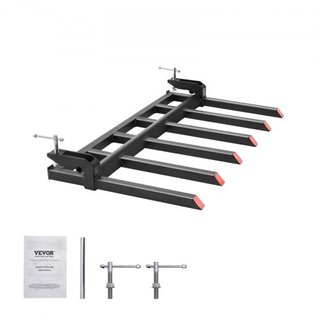 Garras de Escombros para Cubo de 60", Capacidad de 4560 lbs Garras de Paleta de Alta Resistencia Accesorios para Cubo, Adecuadas para Cubo de Cargadora Skidsteer Tractor para Limpiar Ramas Caídas ...