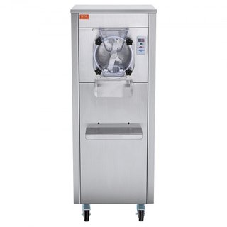 Máquina de Helados Comercial, Rendimiento de 18 L/H, Fabricante de Helados Duro de Sabor Único de 1600W con Ruedas, Cilindro de Acero Inoxidable de 6L, Panel LED de Limpieza Automática Pre-enfriam...