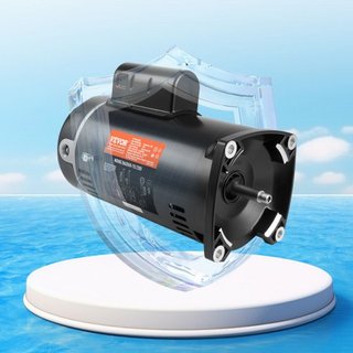 Motor de Bomba de Piscina de 1.5 HP, Marco 56Y, 115V(12.8 Amperios)/230V(6.4 Amperios) 3450 RPM, 60Hz, Factor de Servicio 1.1, Condensador 90μF/250V, Motor de Reemplazo de Flange Cuadrado de Rotac...