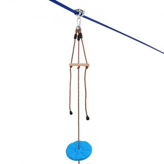 Kit de tirolesa para niños y adultos, kit de tirolesa de 52 pies hasta 500 lb, tirolesa de instalación rápida para exteriores en el patio trasero, entretenimiento en el parque infantil con tiroles...