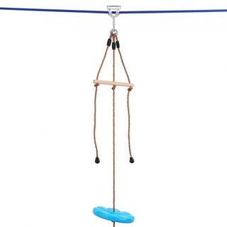 Kit de tirolesa para niños y adultos, kit de tirolesa de 52 pies hasta 500 lb, tirolesa de instalación rápida para exteriores en el patio trasero, entretenimiento en el parque infantil con tiroles...