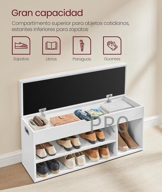 Banco zapatero con cojín - Vasagle