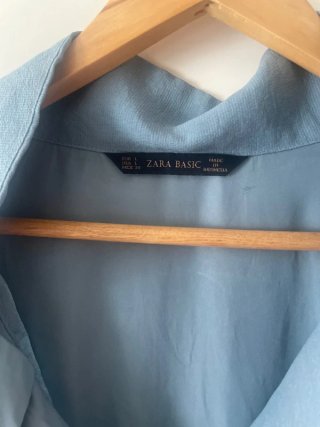Vestido Túnica Zara Verano Holgado L/XL Azul