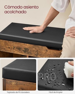 Banco zapatero con cojín - Vasagle