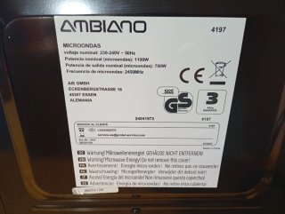 Microondas Ambiano 4197 Negro