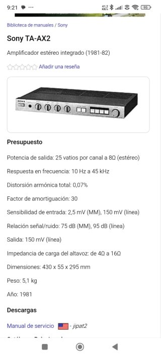 Amplificador Sony TA-AX2