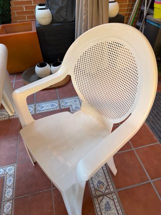 Mesa y 4 Sillas Plástico Jardín Blanco