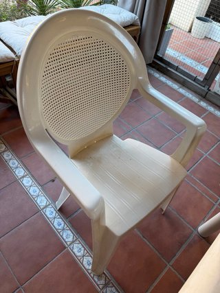 Mesa y 4 Sillas Plástico Jardín Blanco