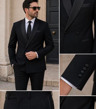 Abito elegante uomo nero taglia 46