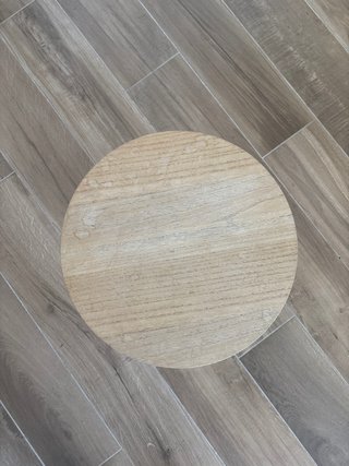 Mesa auxiliar redonda madera y metal