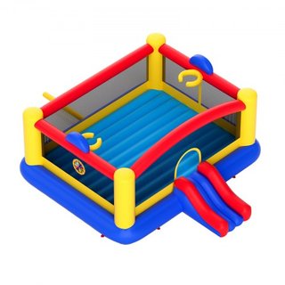 Castillo Inflable, Trampolín de Juego de Alta Calidad para Exterior, Saltador Inflable con Ventilador, Tobogán y Bolsa de Almacenamiento, Castillo Saltarín Familiar para el Jardín, para Niños de 3...