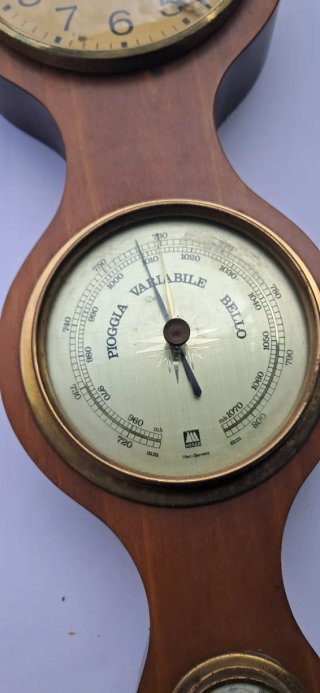 Orologio Barometro Termometro Umidita Legno