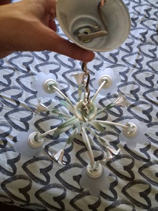 Lámpara de techo floral metal y cristal