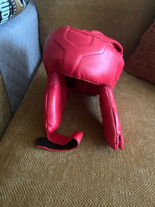 Casco protector boxeo/crochés rojo